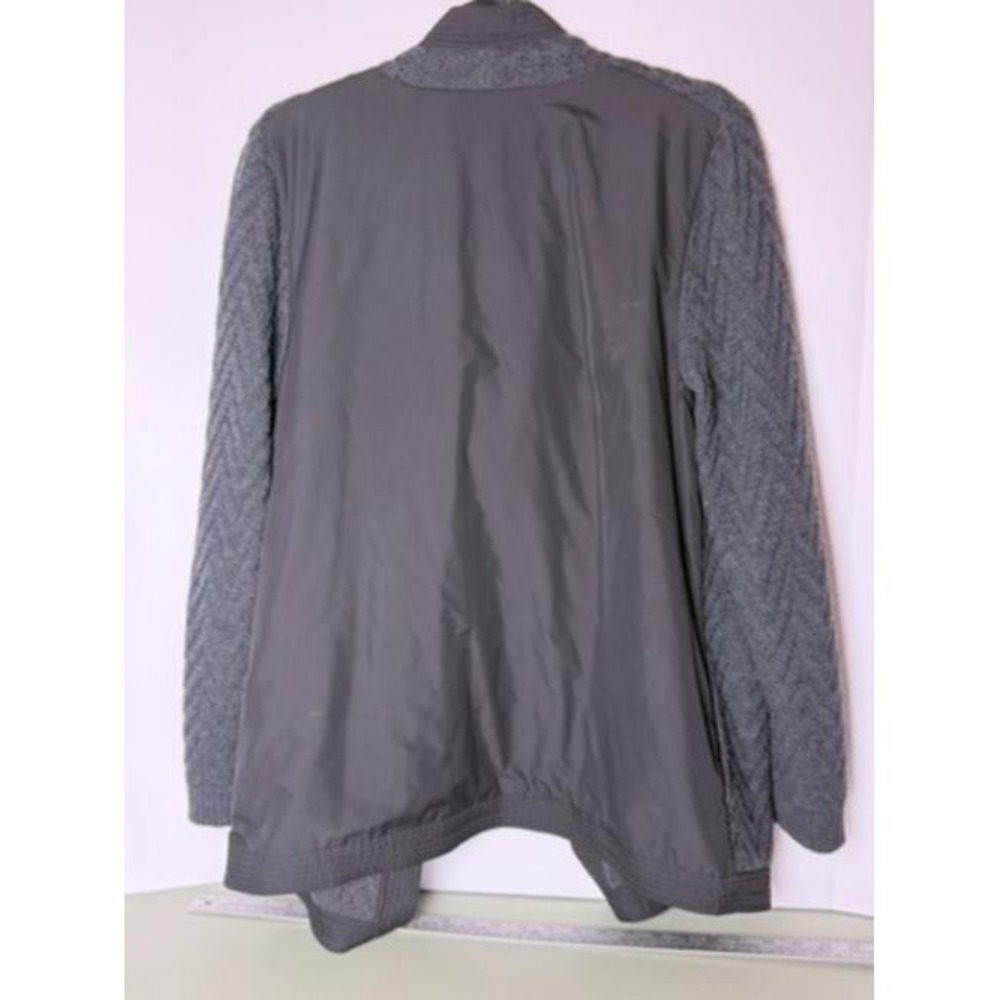 Lafayette 148 New York Cardigan Womens L Gray Merino Wool Open Front Sweater - Picture 8 of 13